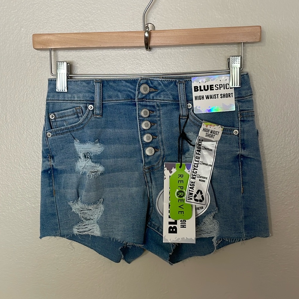 NWT Blue Spice High Waist Jean Short. SZ 0
